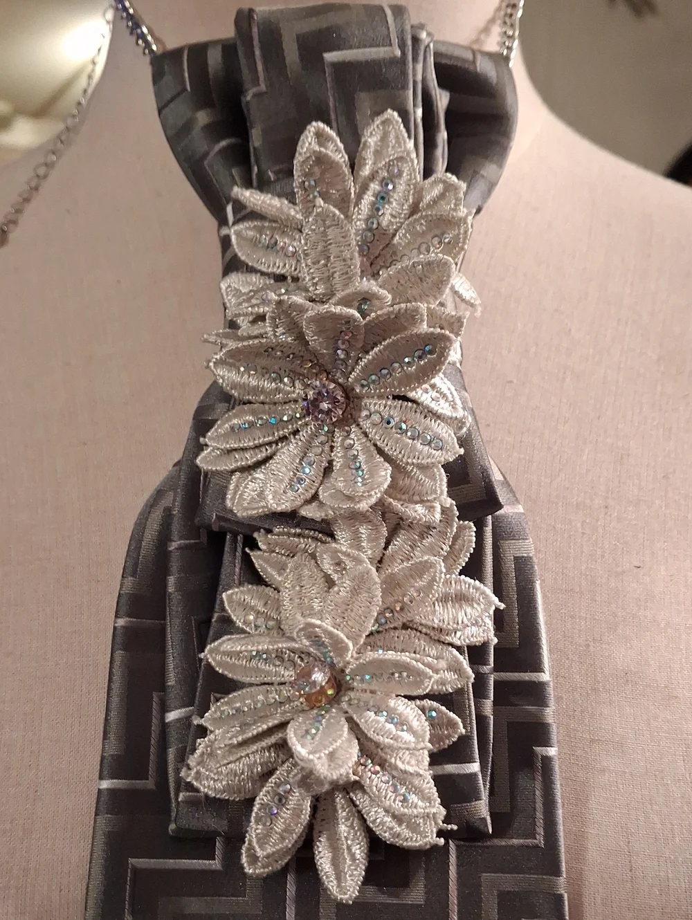Pierre Cardin Upcycled Necktie Necklace
